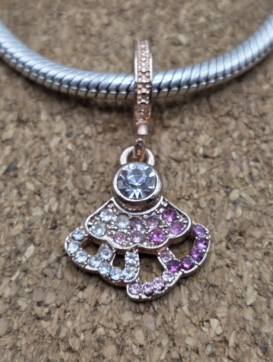 Living Charmed Jewelry - 5/$25 ❤️ ROSE GOLD PINK AND WHITE CZ FAN CHARM FOR PANDORA